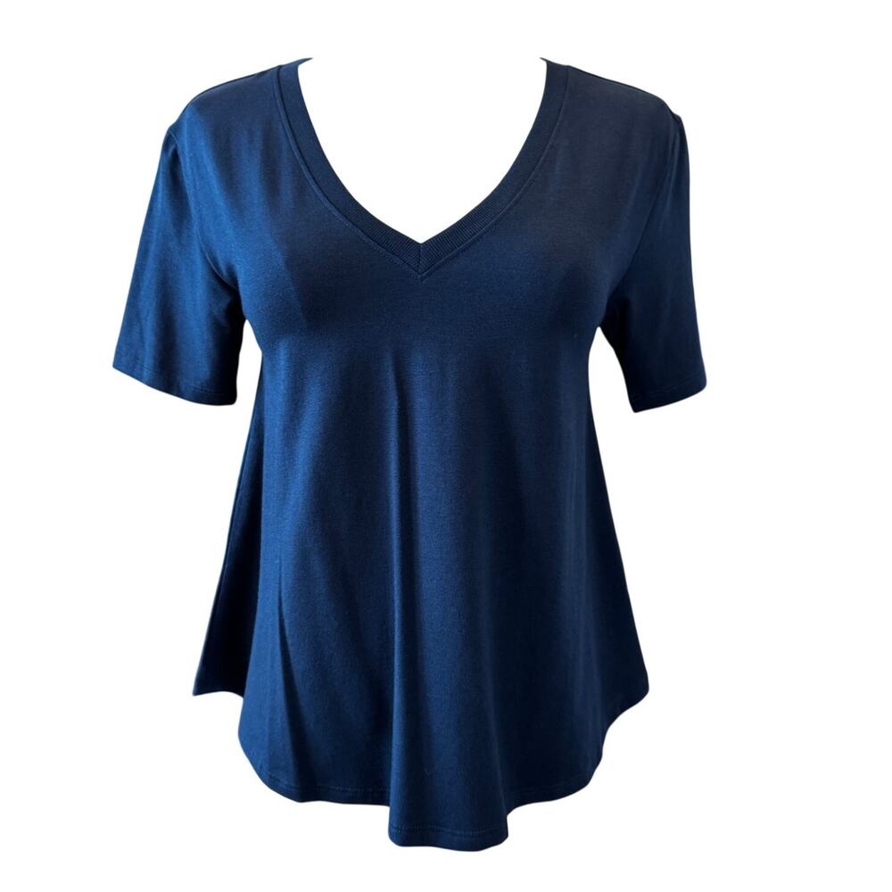 Anthropologie UNIVERSAL STANDARD Women's Navy Penia Easy Tee Size 4XS SMALL - Picture 2 of 7